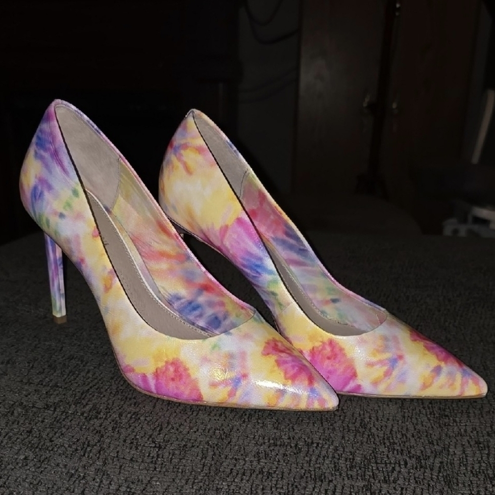 Gianni Bini Pink and Yellow Heels Vibrant Stiletto Pumps